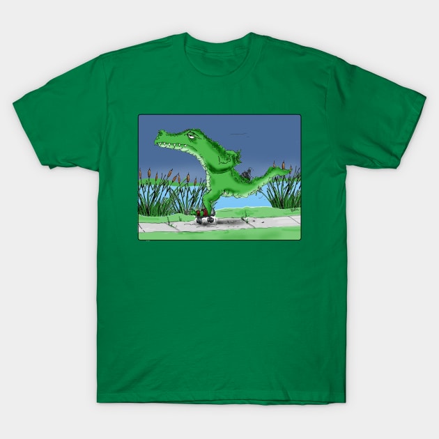 Gator Skater T-Shirt by Low_flying_Walrus